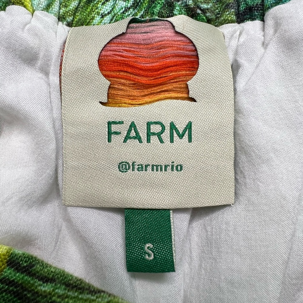 Farm Rio Linen Blazer & Pant Set | Tropical Print | Size Small